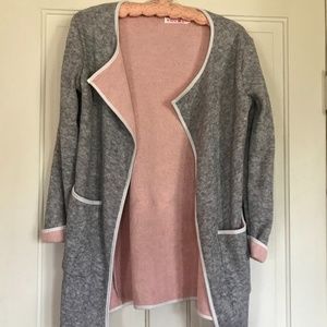 Gray and pink cardigan